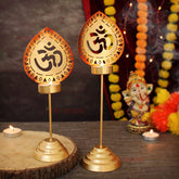 2 Pcs Om Shape tea Light Holder Stand, Candles Wedding Gift,Pooja Decor Gift, Festival Gift,Gift For Her, Return Gift,Party Favor Gift Ideas